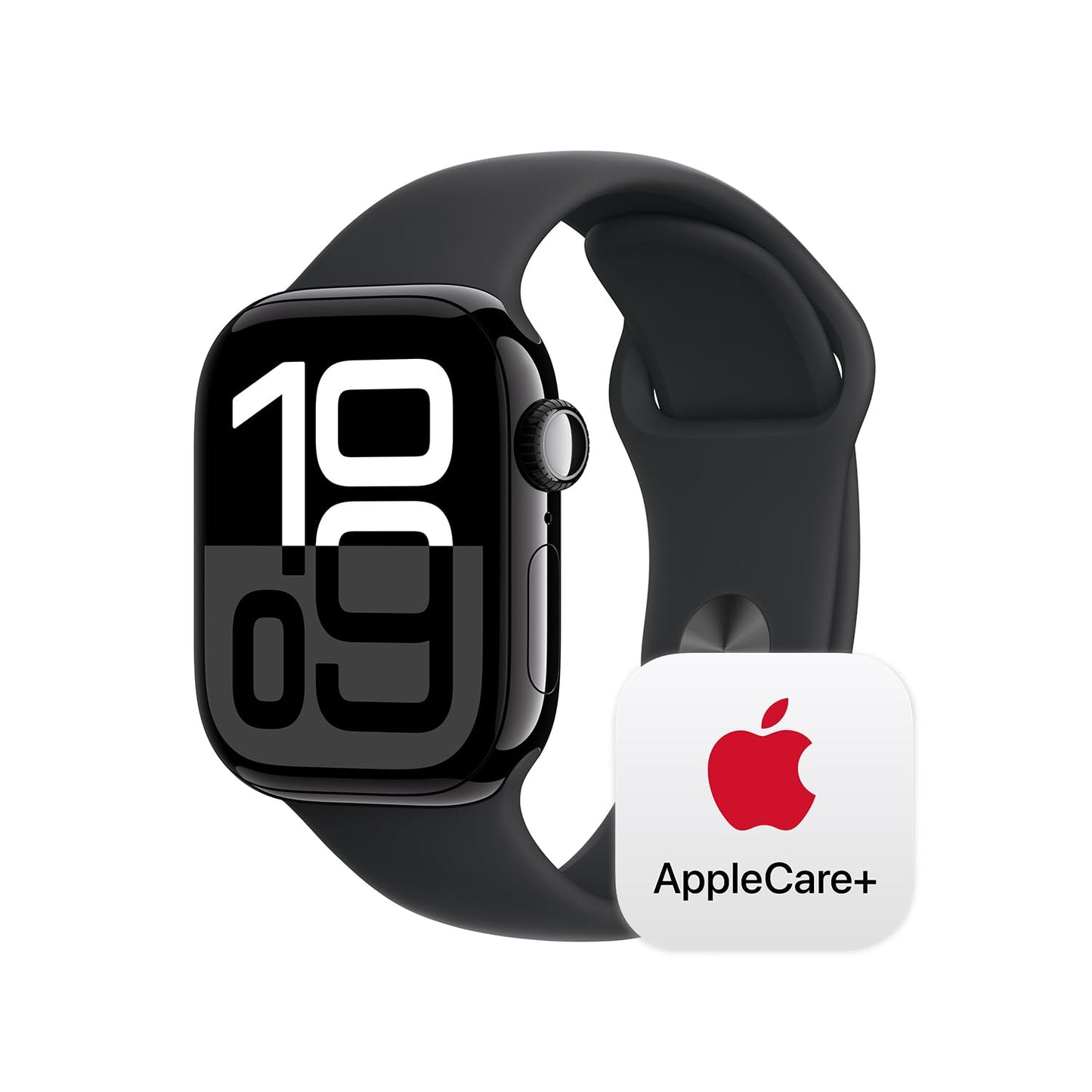 Apple Watch Series 10 [GPS 46mm case] Smartwatch with Jet Black Aluminium Case with Black Sport Band - M/L. Fitness Tracker, ECG App, Always-On Retina Display, Water Resistant