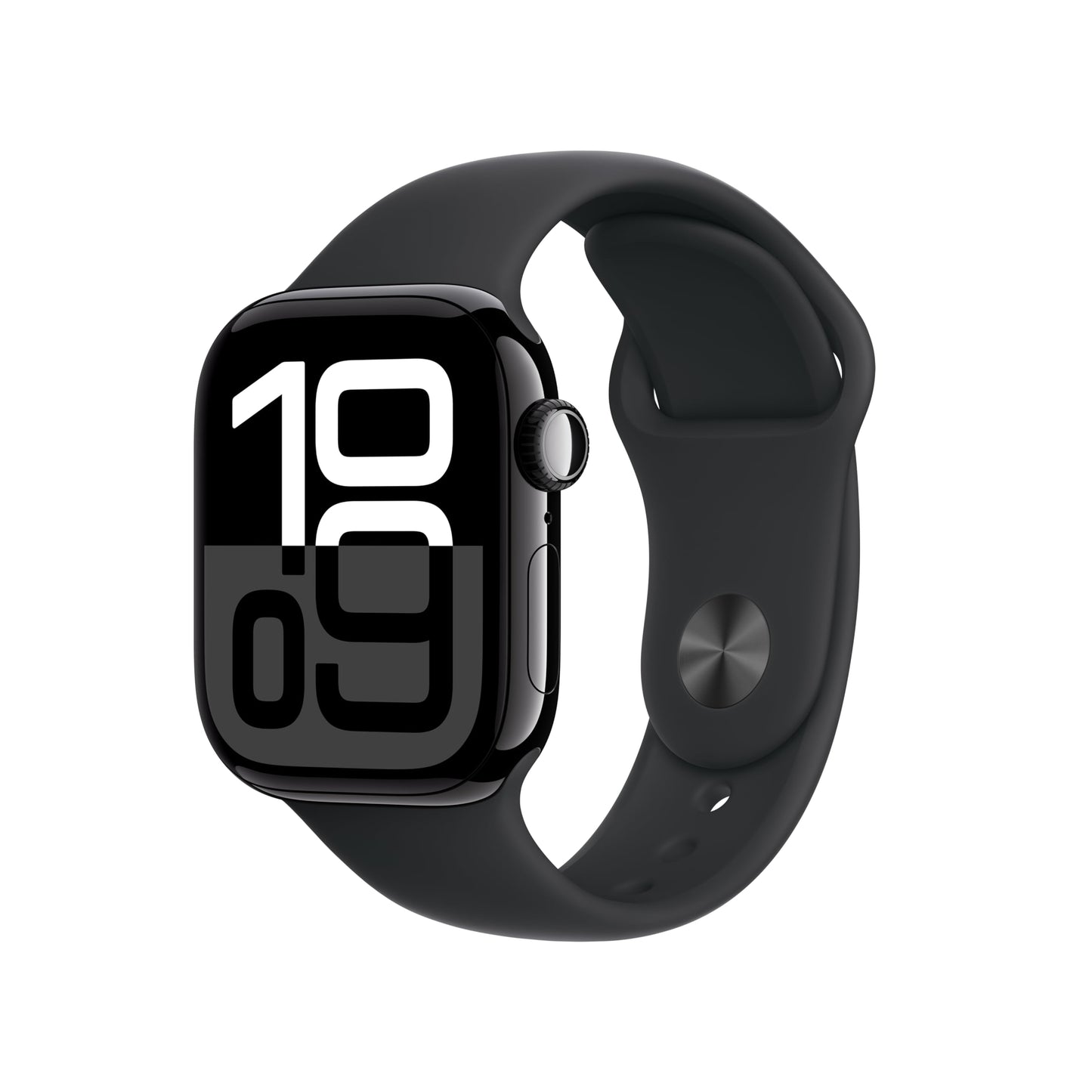 Apple Watch Series 10 [GPS 46mm case] Smartwatch with Jet Black Aluminium Case with Black Sport Band - M/L. Fitness Tracker, ECG App, Always-On Retina Display, Water Resistant