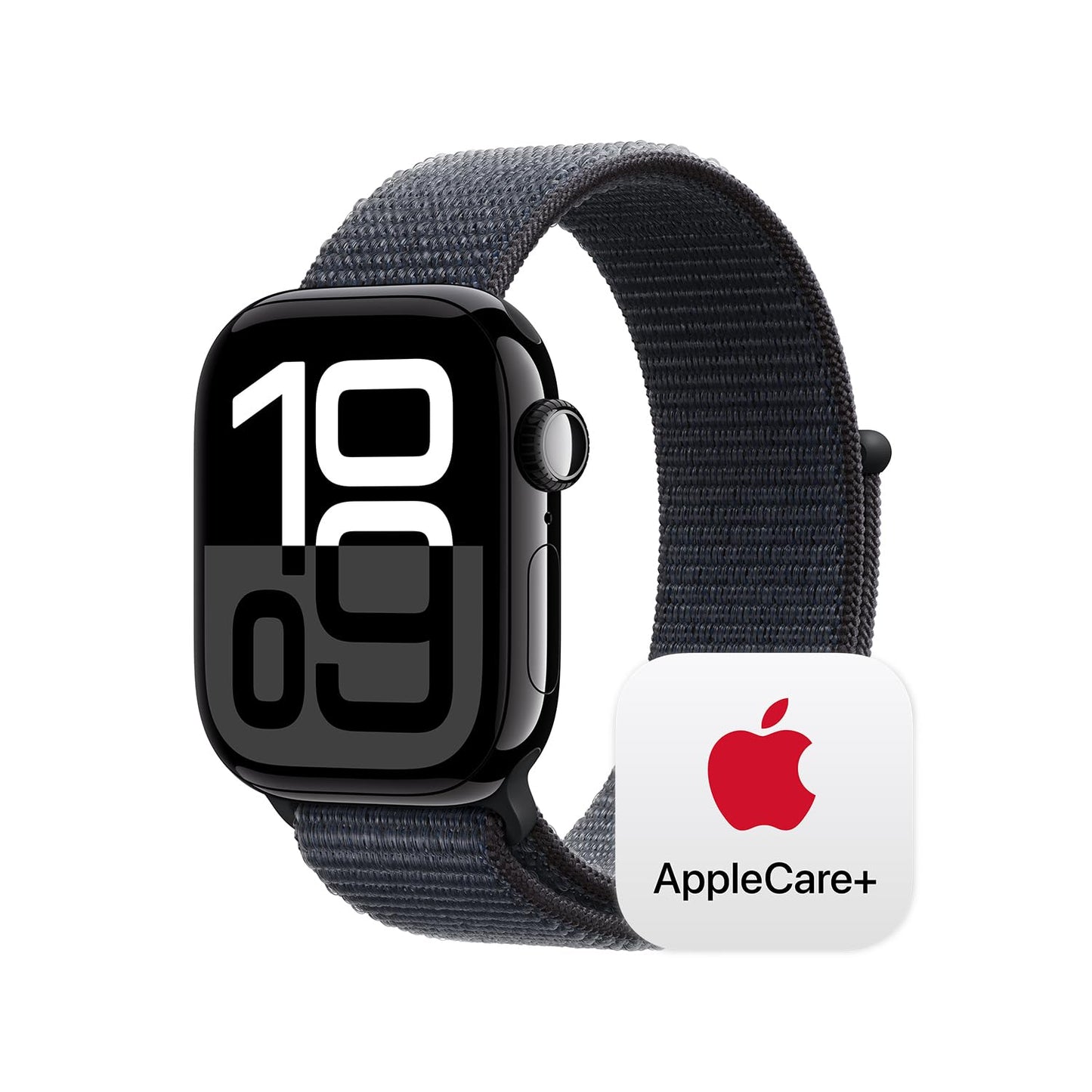 Apple Watch Series 10 [GPS 46mm case] Smartwatch with Jet Black Aluminium Case with Black Sport Band - M/L. Fitness Tracker, ECG App, Always-On Retina Display, Water Resistant