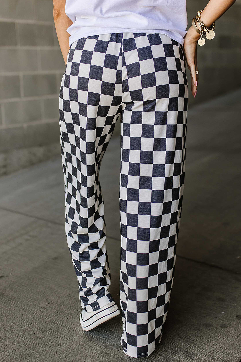 Checkered Wide Leg Pants