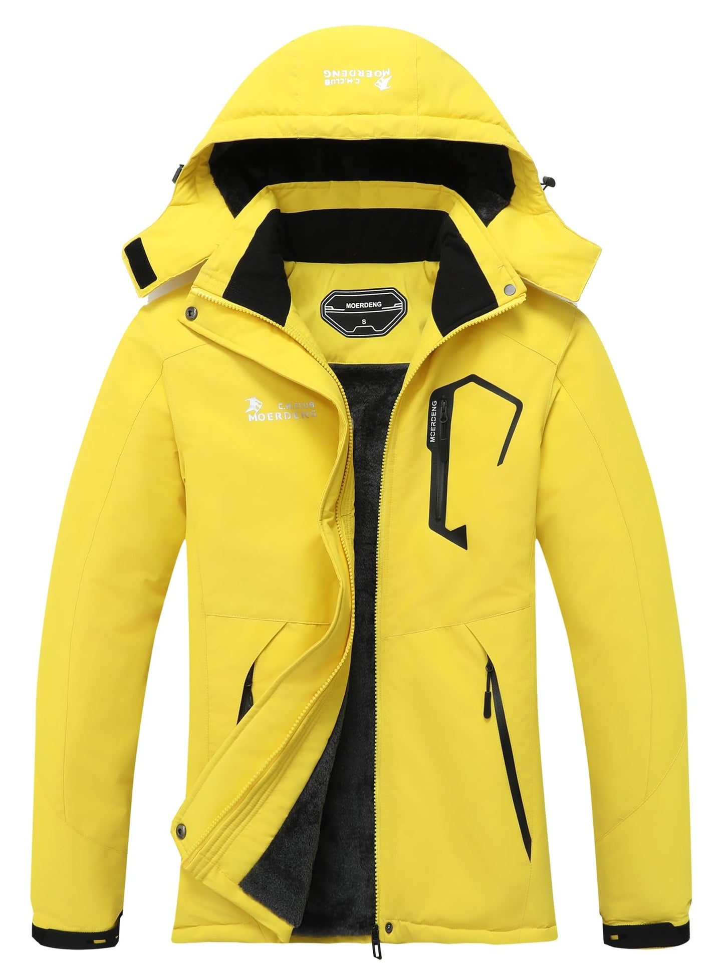 MOERDENG Women's Waterproof Ski Jacket Warm Winter Snow Coat Mountain Windbreaker Hooded Raincoat Jacket