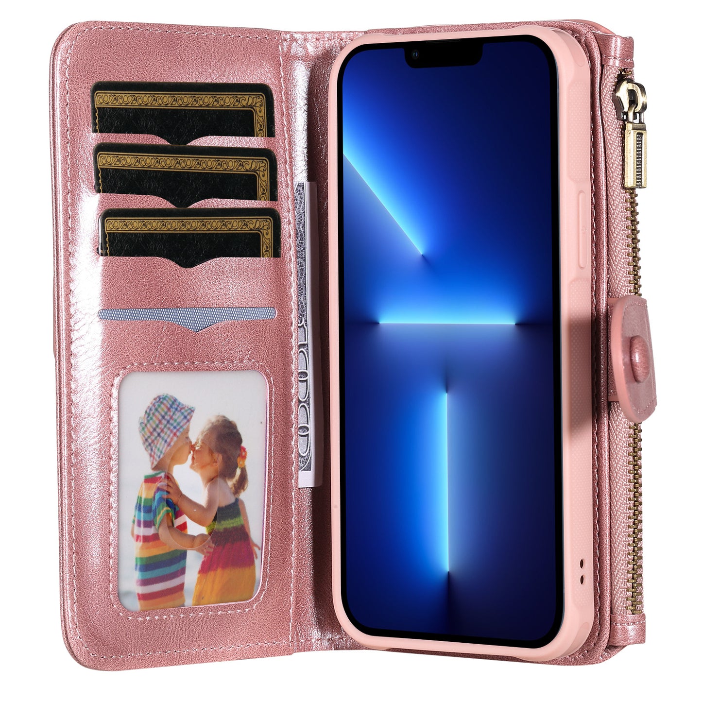 Applicable To 16 Mobile Phone Leather Case Retro Multi-function Card Wallet Split Magnetic Anti-fall Shell