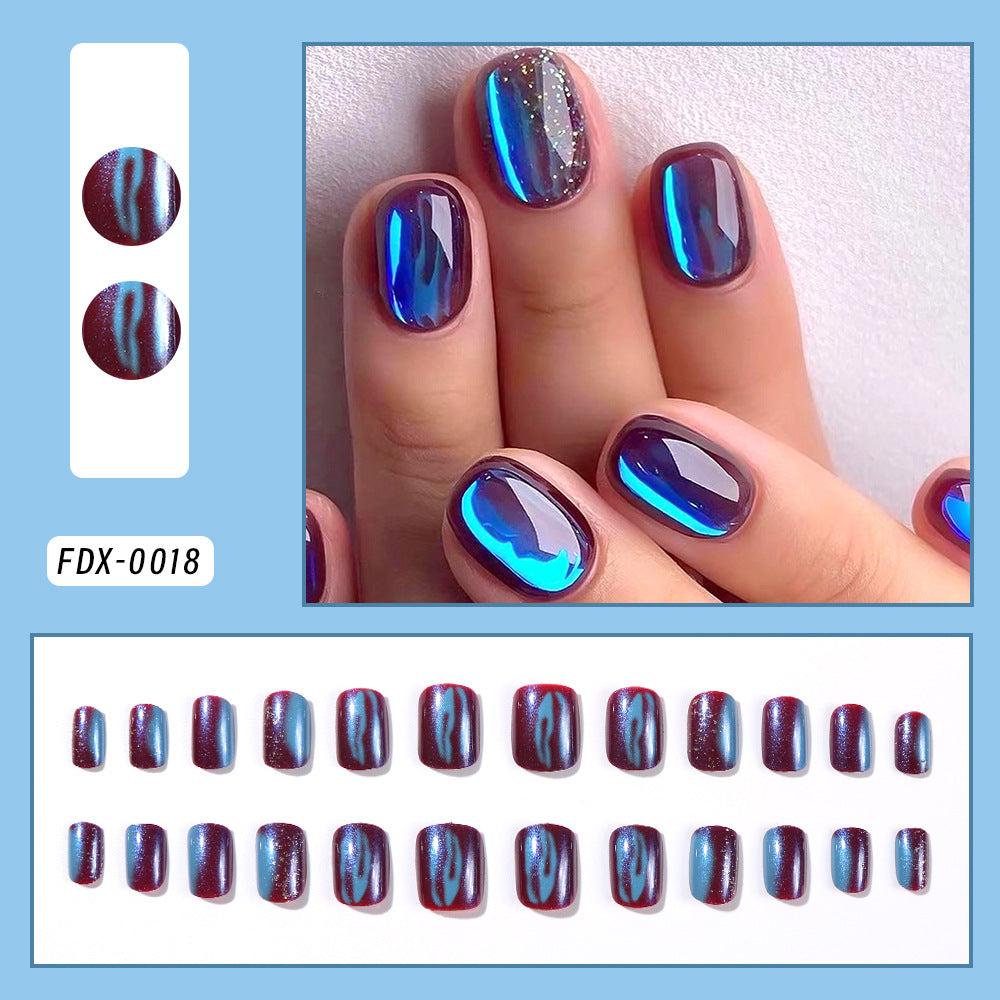 Aurora Contrast Color Manicure Sweet Cool Wind Fake Nails