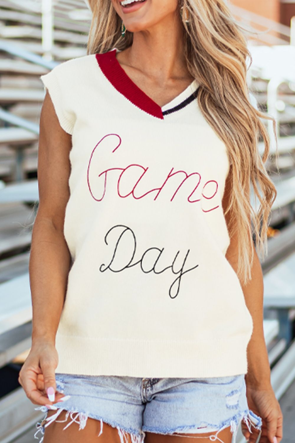 GAME DAY V-Neck Sweater Vest