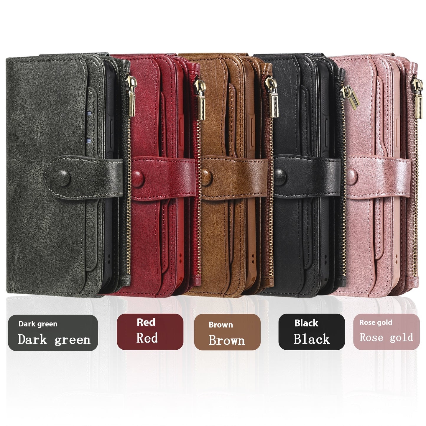 Applicable To 16 Mobile Phone Leather Case Retro Multi-function Card Wallet Split Magnetic Anti-fall Shell